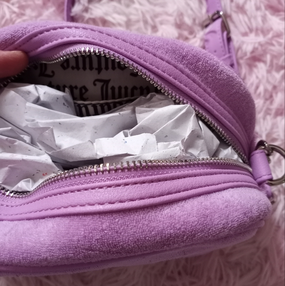 Juicy Couture Terry Cloth Purple Crossbody Bag - Picture 3 of 3